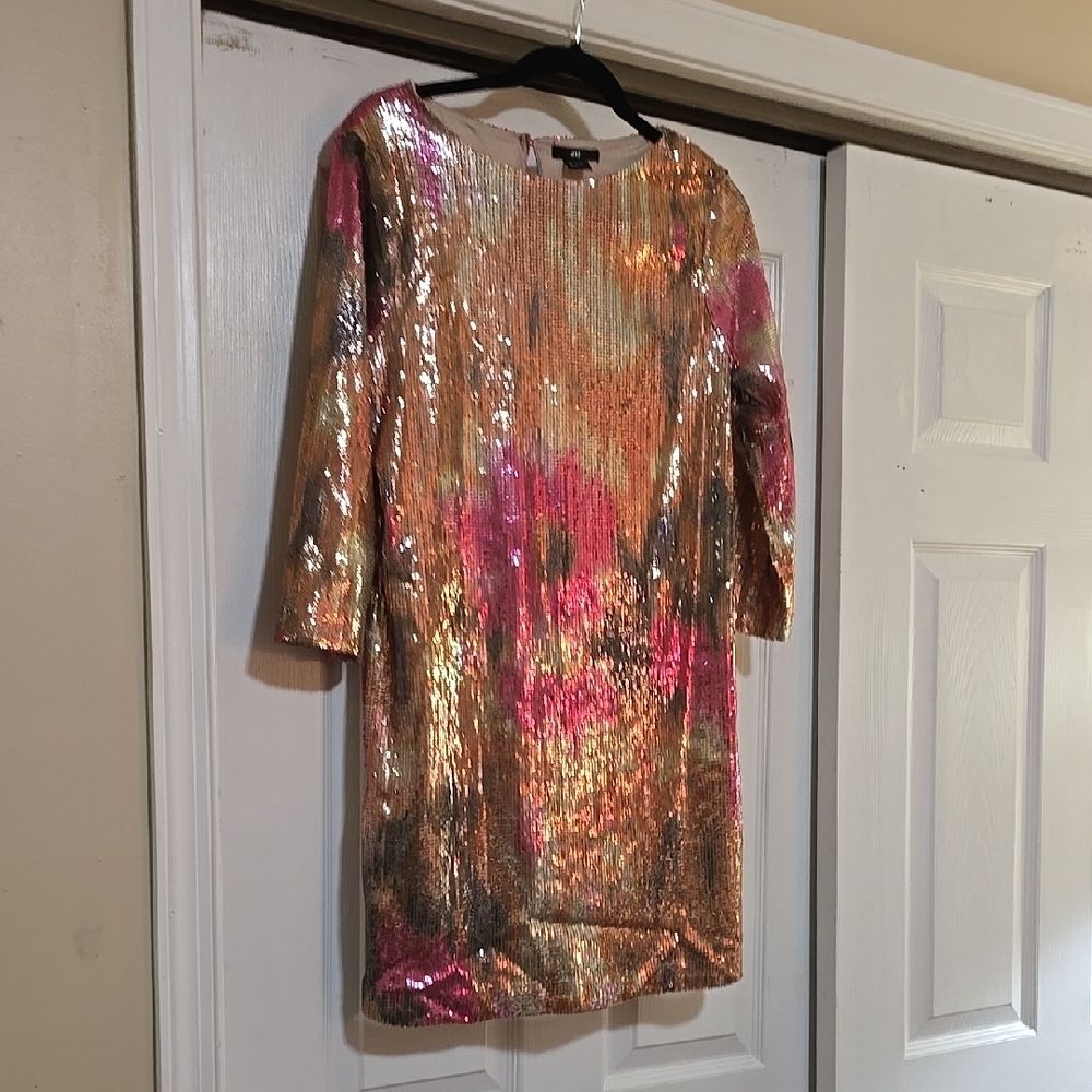 H&M Sequin Multicolor Dress Size 8